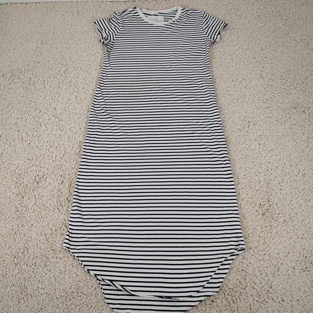 FRANK & EILEEN Harper Perfect Tee Maxi Dress Womens L Coastal Striped Nautical